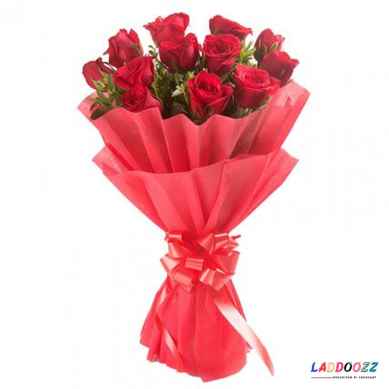 Red Roses Bouquet Fresh Flowers Bunch of 10